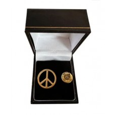 Peace Symbol Gold Plated Lapel Pin